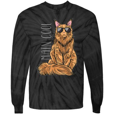 Maine Coon Cat Main Cool Tie-Dye Long Sleeve Shirt