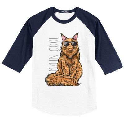 Maine Coon Cat Main Cool Baseball Sleeve Shirt