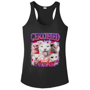 Meme Cat Certified Freak Eat Cement Cursed Cat Funny Ladies PosiCharge Competitor Racerback Tank