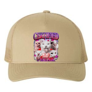 Meme Cat Certified Freak Eat Cement Cursed Cat Funny Yupoong Adult 5-Panel Trucker Hat