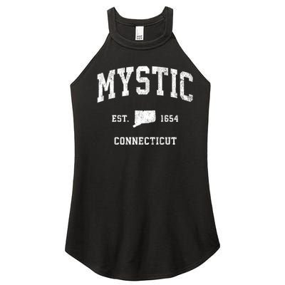 Mystic Connecticut Ct Vintage Athletic Sports Women’s Perfect Tri Rocker Tank