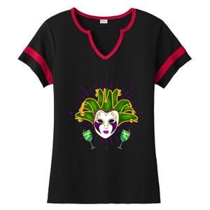 Masquerade Celebration Carnival Costume Mardi Gras Gift Ladies Halftime Notch Neck Tee