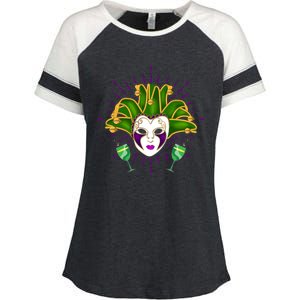 Masquerade Celebration Carnival Costume Mardi Gras Gift Enza Ladies Jersey Colorblock Tee