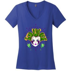 Masquerade Celebration Carnival Costume Mardi Gras Gift Women's V-Neck T-Shirt