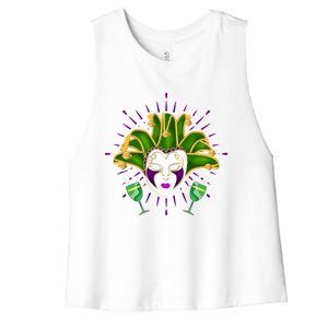 Masquerade Celebration Carnival Costume Mardi Gras Gift Women's Racerback Cropped Tank