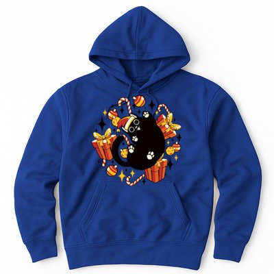 Meowy Catmas Cat Christmas Cute Kitten Cats Santa Hat Xmas Gift Hoodie