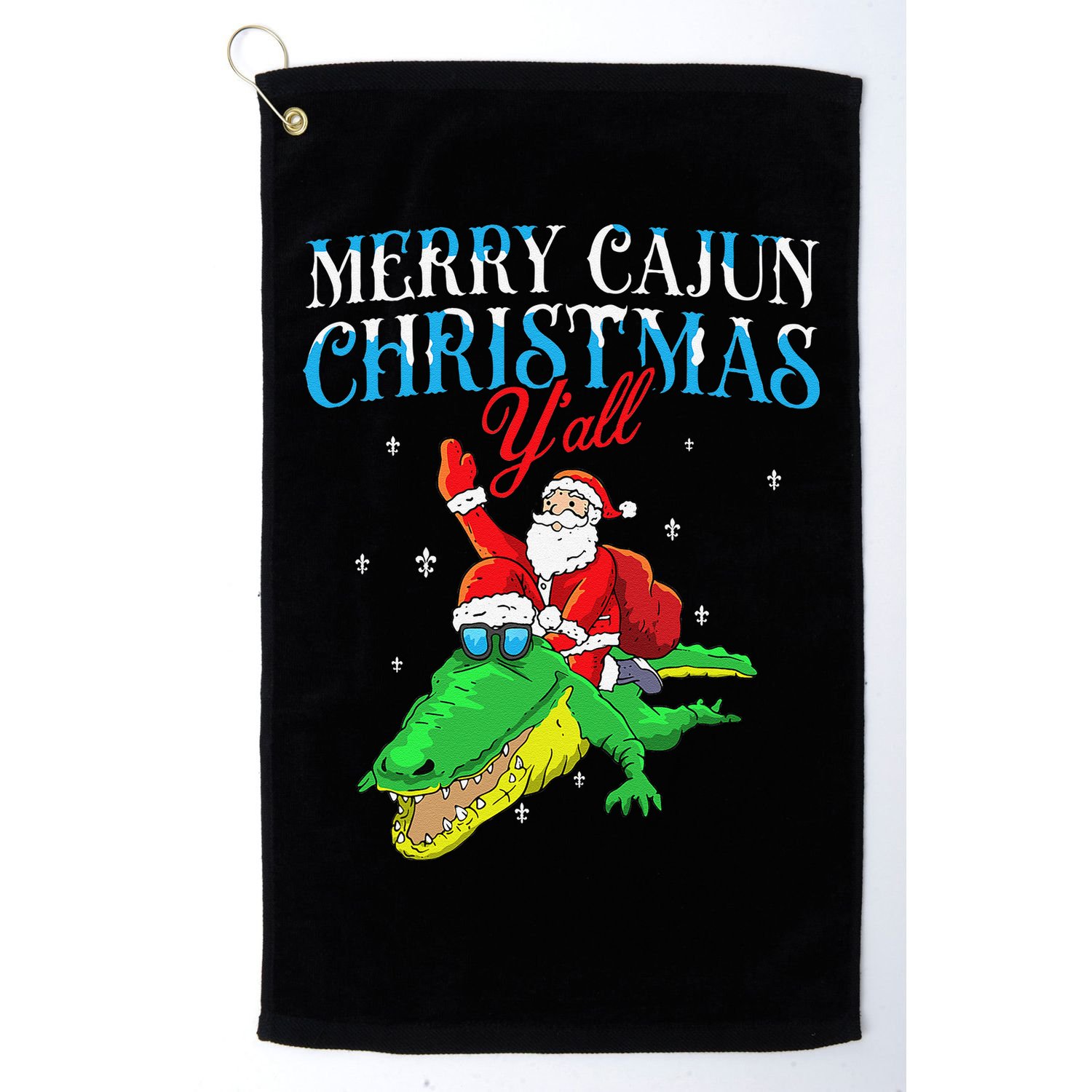 Merry Cajun Christmas Yall Funny Louisiana Bayou Xmas Golf Towel