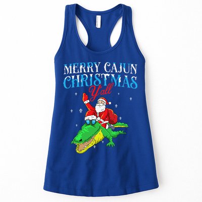 Merry Cajun Christmas Yall Funny Louisiana Bayou Xmas Womens Tank Top