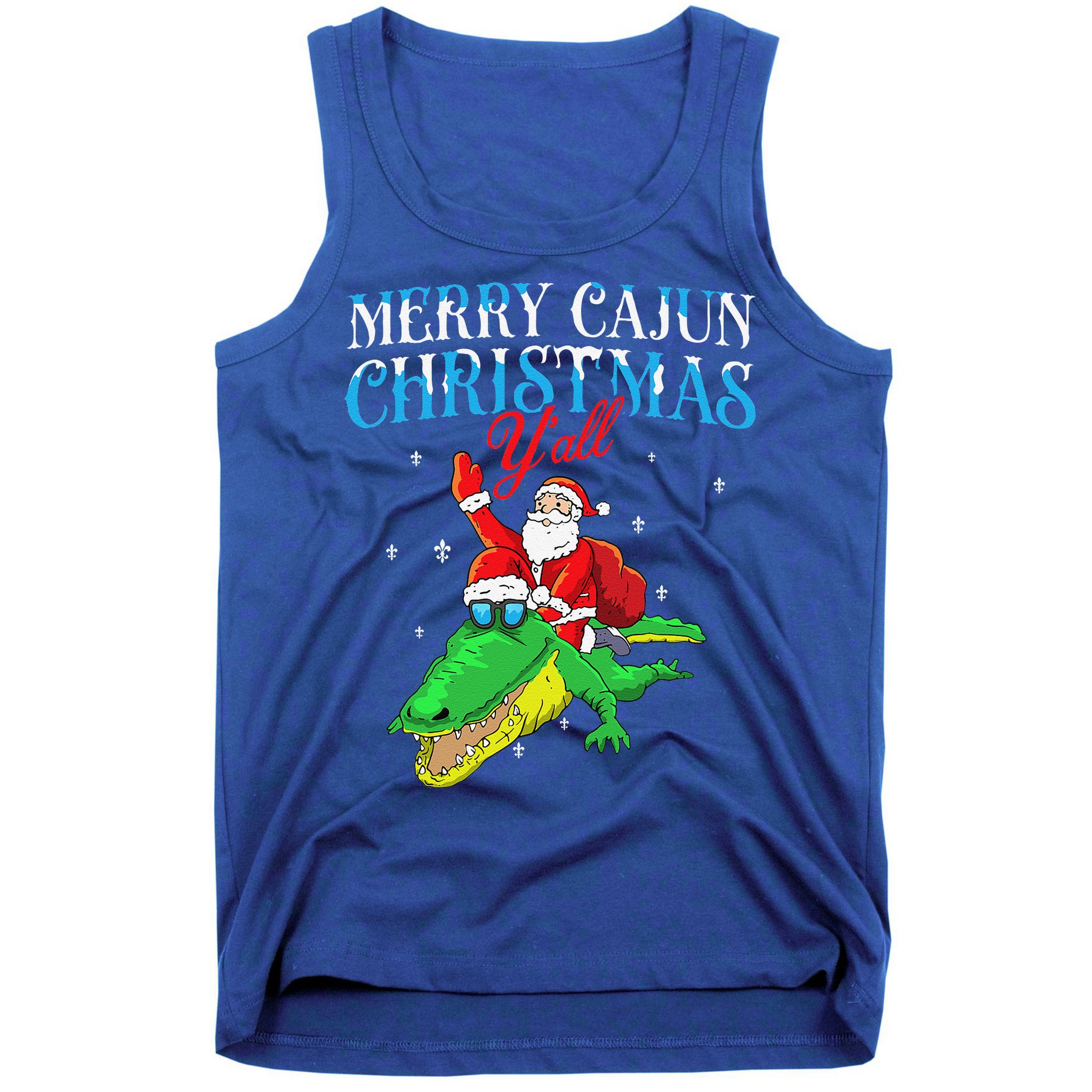 Merry Cajun Christmas Yall Funny Louisiana Bayou Xmas Tank Top