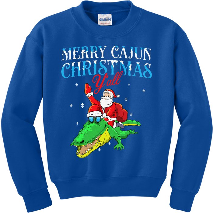 Merry Cajun Christmas Yall Funny Louisiana Bayou Xmas Kids Sweatshirt