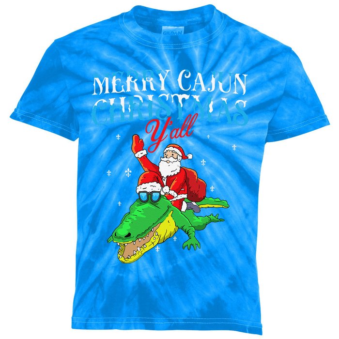 Merry Cajun Christmas Yall Funny Louisiana Bayou Xmas Kids Tie-Dye T-Shirt