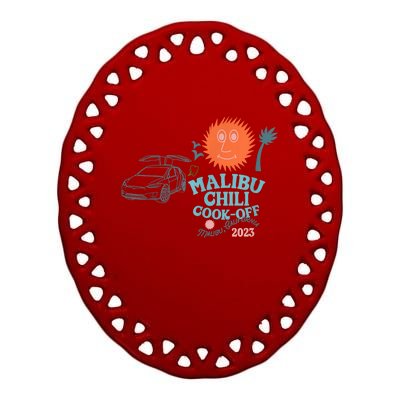 Malibu Chili Cookoff Ceramic Oval Ornament