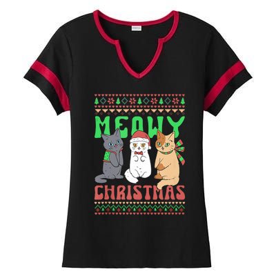 Meowy Catmas Cat Xmas Family Merry Christmas Tank Top Ladies Halftime Notch Neck Tee