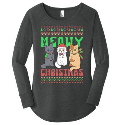 Meowy Catmas Cat Xmas Family Merry Christmas Tank Top Women's Perfect Tri Tunic Long Sleeve Shirt