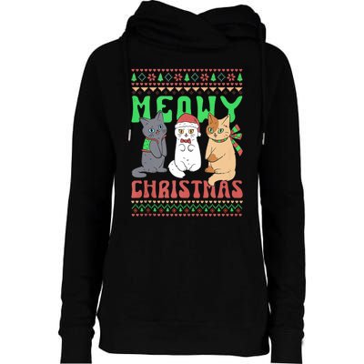 Meowy Catmas Cat Xmas Family Merry Christmas Tank Top Womens Funnel Neck Pullover Hood