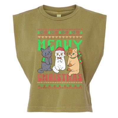 Meowy Catmas Cat Xmas Family Merry Christmas Tank Top Garment-Dyed Women's Muscle Tee