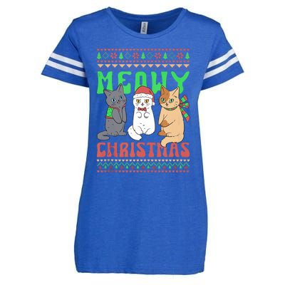 Meowy Catmas Cat Xmas Family Merry Christmas Tank Top Enza Ladies Jersey Football T-Shirt