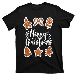 Merry Christmas Cookies Gingerbread Man Tree Baking Cute T-Shirt