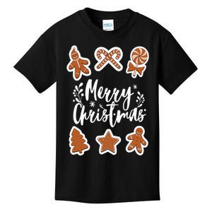 Merry Christmas Cookies Gingerbread Man Tree Baking Cute Kids T-Shirt