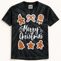 Merry Christmas Cookies Gingerbread Man Tree Baking Cute Kids Tie-Dye T-Shirt