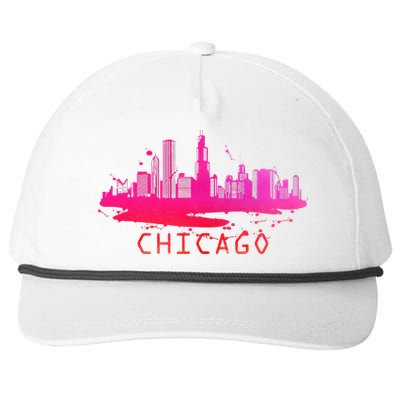 Modern Chicago Cityscape Souvenir Chicago Skyline Snapback Five-Panel Rope Hat