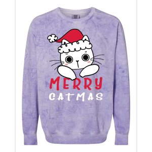 Merry Catrmas Cute Christmas Santa Kitty Xmas Colorblast Crewneck Sweatshirt