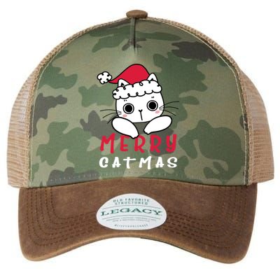 Merry Catrmas Cute Christmas Santa Kitty Xmas Legacy Tie Dye Trucker Hat