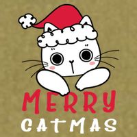 Merry Catrmas Cute Christmas Santa Kitty Xmas Garment-Dyed Women's Muscle Tee