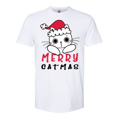 Merry Catrmas Cute Christmas Santa Kitty Xmas Softstyle CVC T-Shirt