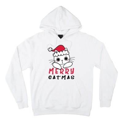 Merry Catrmas Cute Christmas Santa Kitty Xmas Hoodie