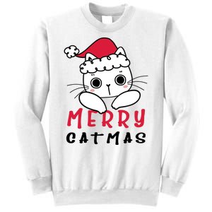 Merry Catrmas Cute Christmas Santa Kitty Xmas Sweatshirt