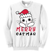 Merry Catrmas Cute Christmas Santa Kitty Xmas Sweatshirt