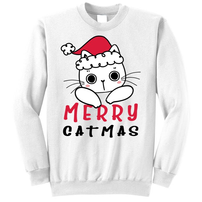 Merry Catrmas Cute Christmas Santa Kitty Xmas Sweatshirt