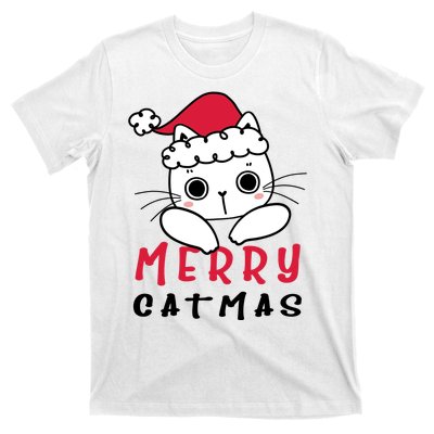 Merry Catrmas Cute Christmas Santa Kitty Xmas T-Shirt