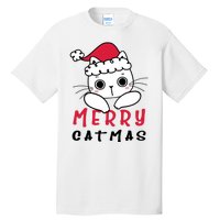 Merry Catrmas Cute Christmas Santa Kitty Xmas Tall T-Shirt