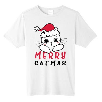 Merry Catrmas Cute Christmas Santa Kitty Xmas Tall Fusion ChromaSoft Performance T-Shirt