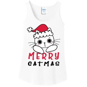 Merry Catrmas Cute Christmas Santa Kitty Xmas Ladies Essential Tank