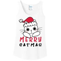 Merry Catrmas Cute Christmas Santa Kitty Xmas Ladies Essential Tank