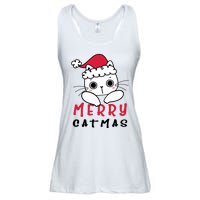 Merry Catrmas Cute Christmas Santa Kitty Xmas Ladies Essential Flowy Tank