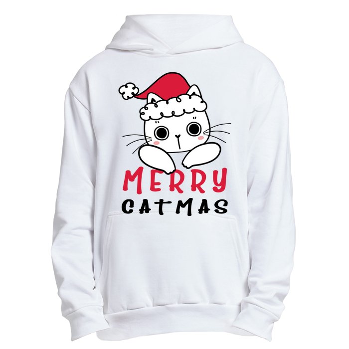 Merry Catrmas Cute Christmas Santa Kitty Xmas Urban Pullover Hoodie