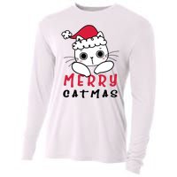 Merry Catrmas Cute Christmas Santa Kitty Xmas Cooling Performance Long Sleeve Crew