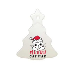 Merry Catrmas Cute Christmas Santa Kitty Xmas Ceramic Tree Ornament