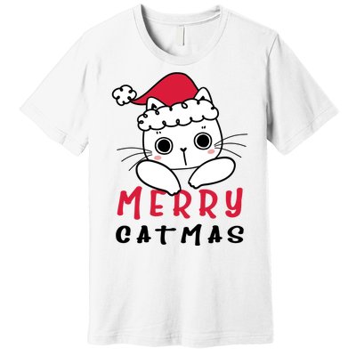 Merry Catrmas Cute Christmas Santa Kitty Xmas Premium T-Shirt