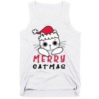 Merry Catrmas Cute Christmas Santa Kitty Xmas Tank Top