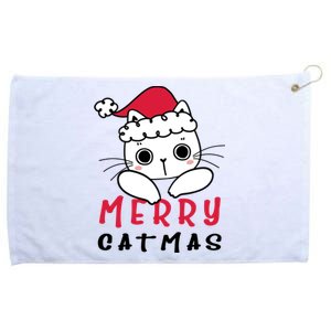 Merry Catrmas Cute Christmas Santa Kitty Xmas Grommeted Golf Towel