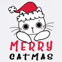 Merry Catrmas Cute Christmas Santa Kitty Xmas Women's V-Neck T-Shirt