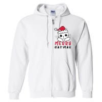 Merry Catrmas Cute Christmas Santa Kitty Xmas Full Zip Hoodie