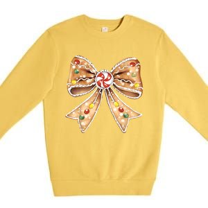 Merry Christmas Coquette Bow Xmas Candy Girl Gift Premium Crewneck Sweatshirt