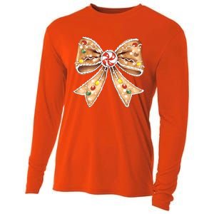 Merry Christmas Coquette Bow Xmas Candy Girl Gift Cooling Performance Long Sleeve Crew