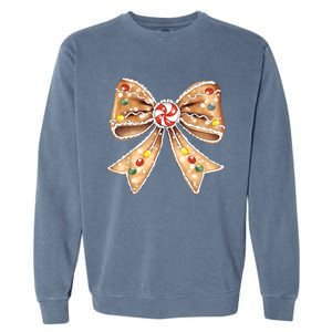 Merry Christmas Coquette Bow Xmas Candy Girl Gift Garment-Dyed Sweatshirt